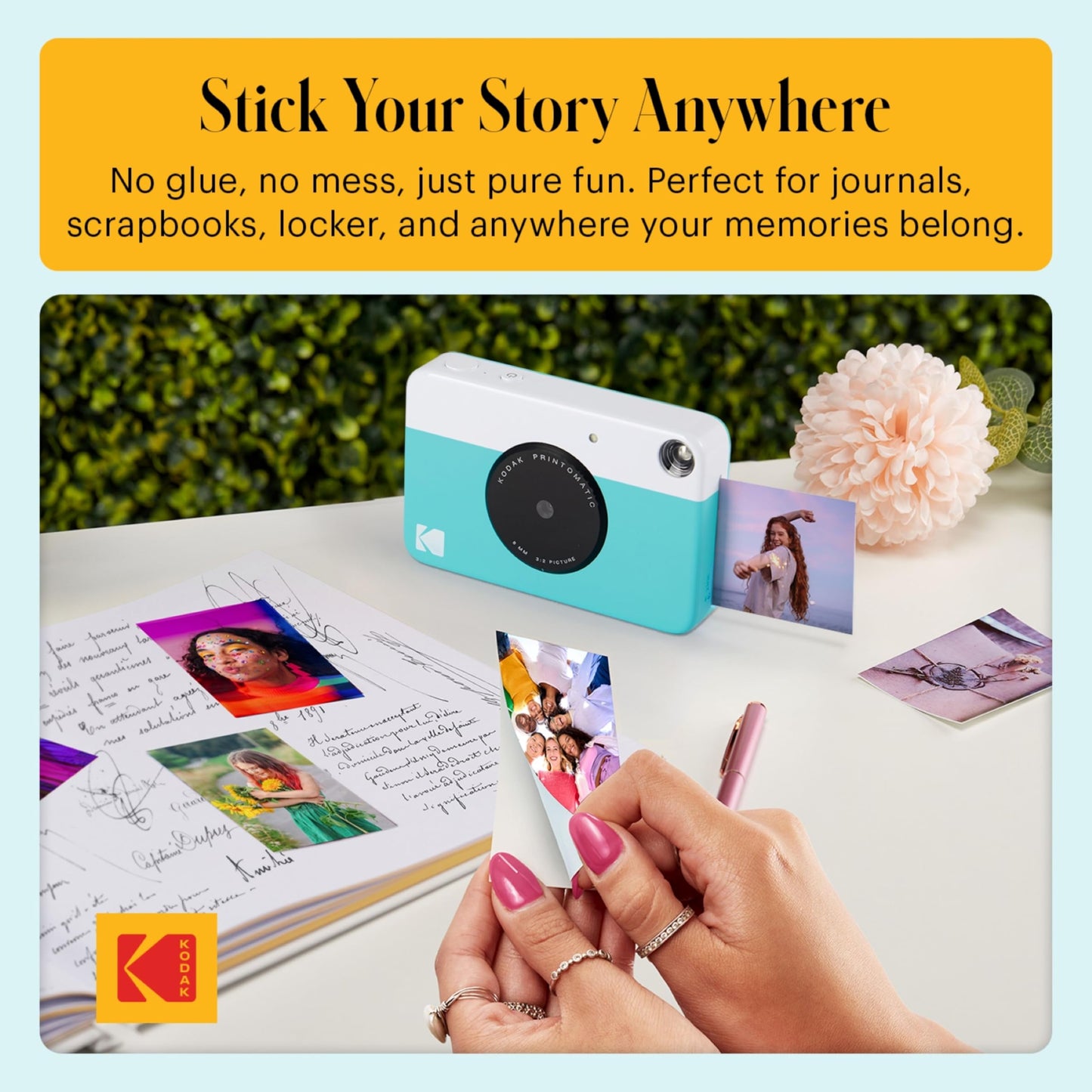 Kodak Printomatic Instant Camera – 75 Sheet Package – 5MP – Zinc 2x3 Photos – Portable – Blue - AMZNBRODMATBL