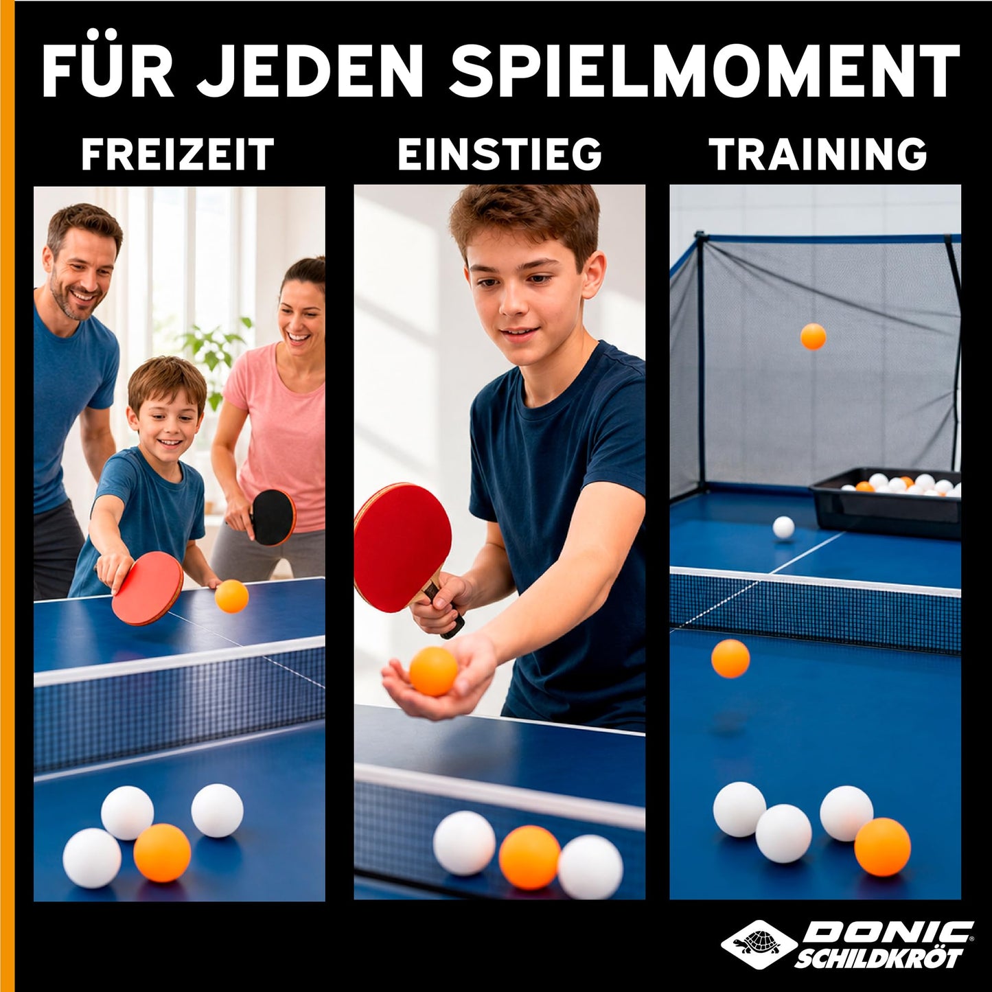 Donic-Schildkröt table tennis ball Jade, poly 40+ quality, 72 pieces. in a mesh bag, white - 6