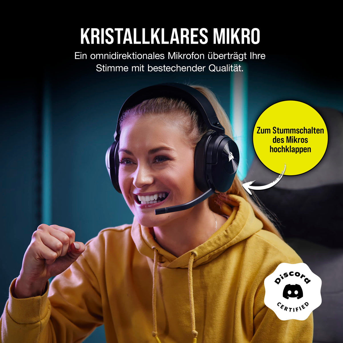 Corsair HS55 Wireless CORE Lightweight Gaming Headset - Omnidirectional Microphone - Neodymium Drivers - Up to 50 ft Range - iCUE Compatible - PC, PS4, Nintendo Switch - Carbon - CA-9011290-EU