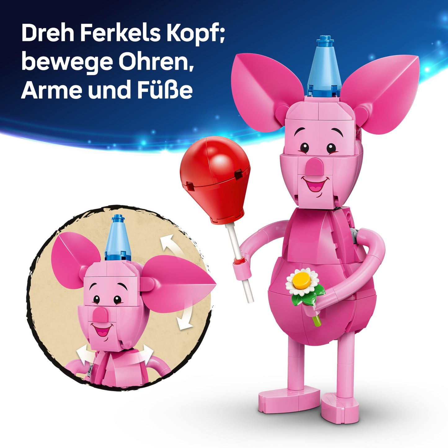 LEGO | Disney Piglet's Birthday Fun - Toy with Cute Animal Figure, Birthday Cake & Collectible Minifigure - Gift Idea for Girls Ages 9 and Up & Fans - 43305