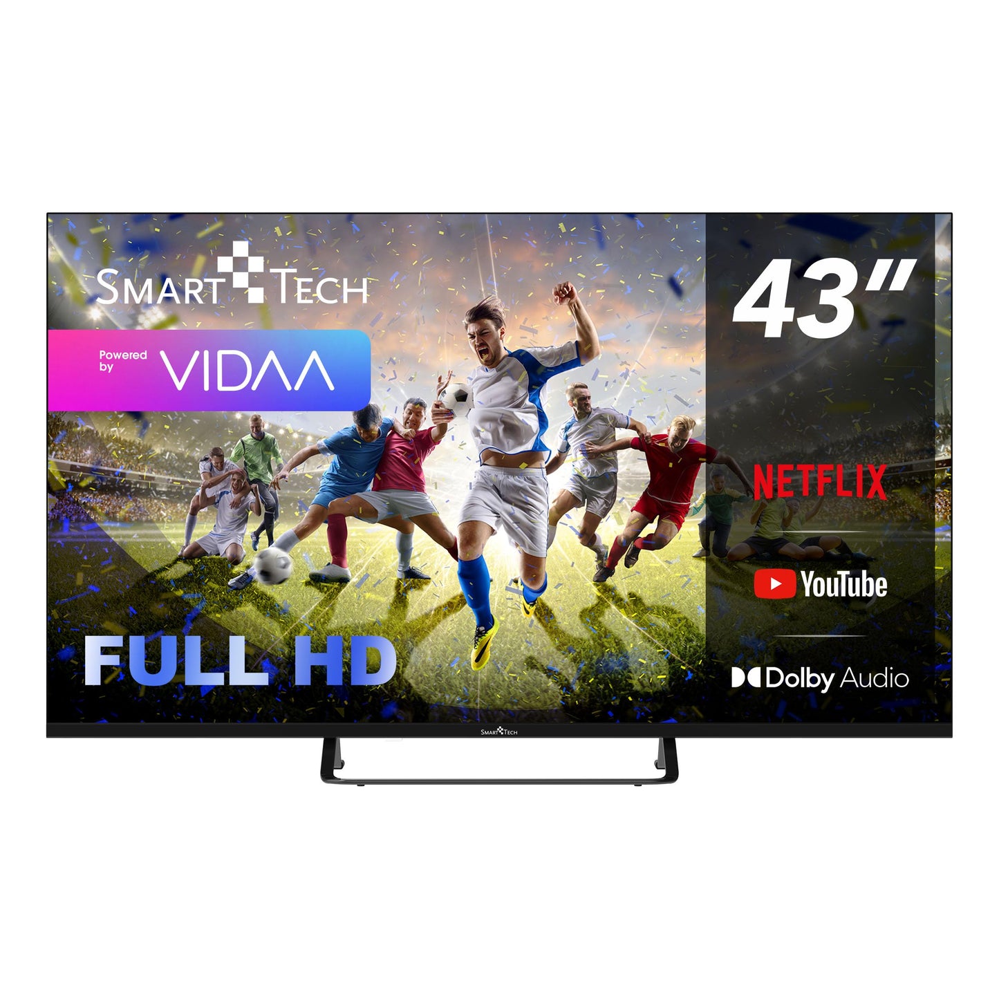 Smart Tech 43FV02V TV 43 inch Smart TV VIDAA - TV with Full HD resolution and triple tuner, LED TV (2026)