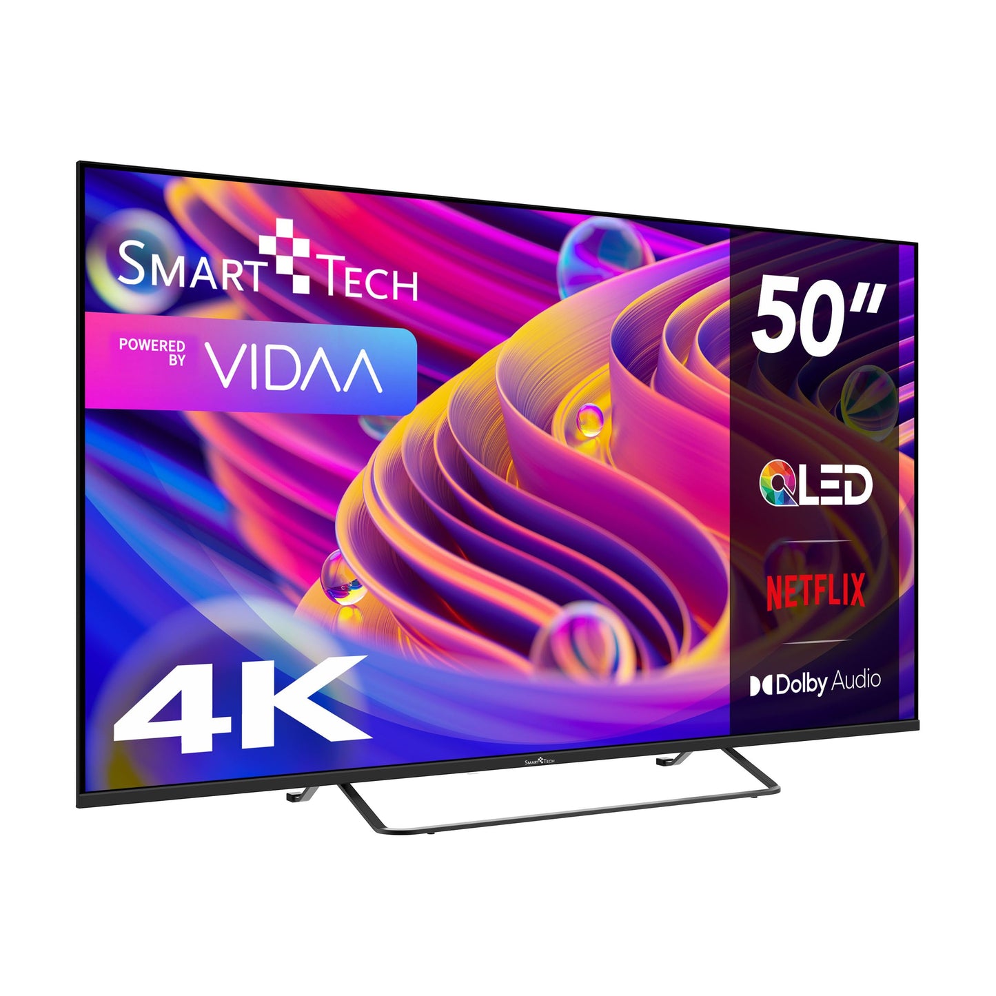 Smart Tech 50QV02K QLED TV 50 inch Smart TV VIDAA - HDR TV with 4K UHD resolution, Bluetooth and triple tuner (2026)