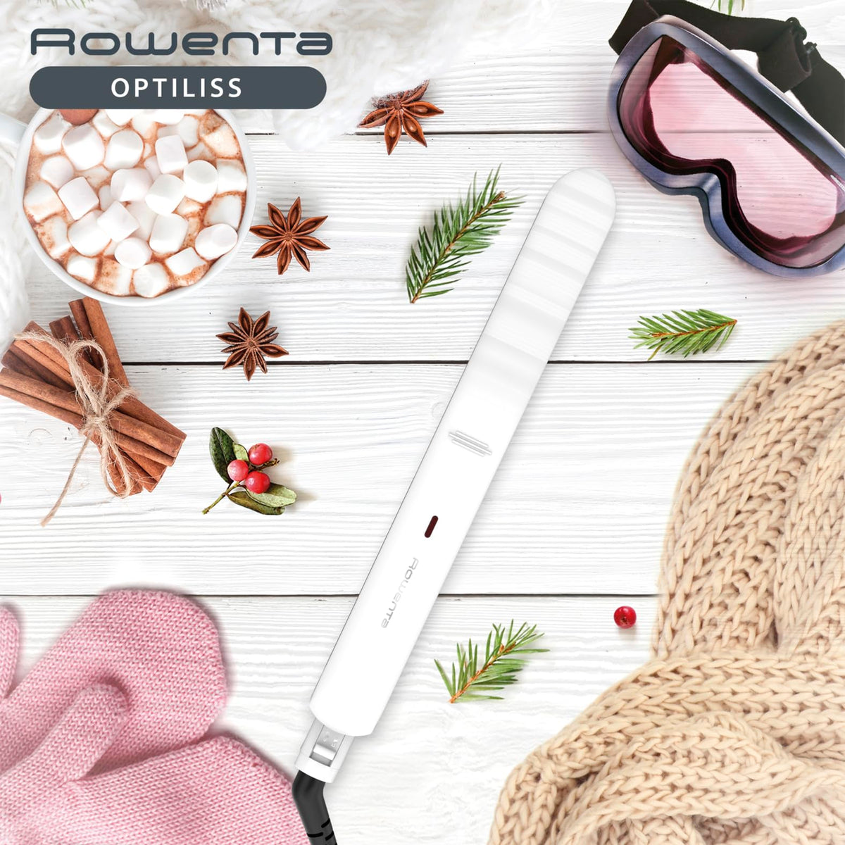 Rowenta Optiliss, hair straightener, quick heating, ceramic plates, SF3210