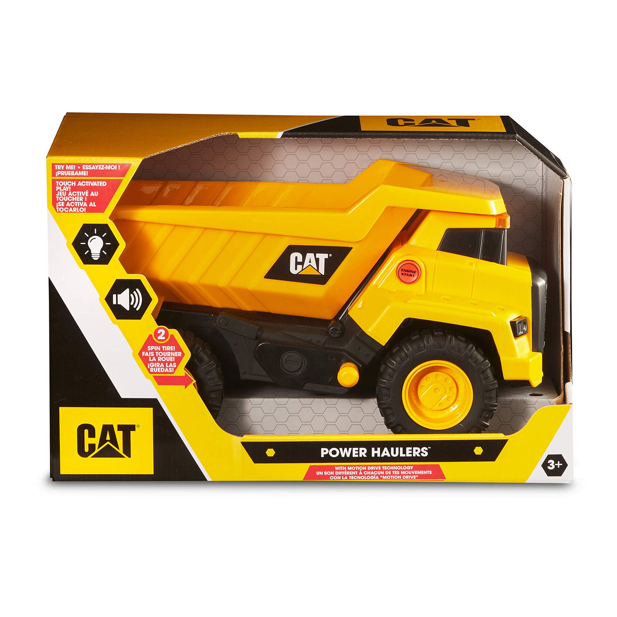 Caterpillar by Funrise 82266 Caterpillar Dump Truck, CAT Power Haulers Dump Truck Construction Vehicle, Yellow, Black