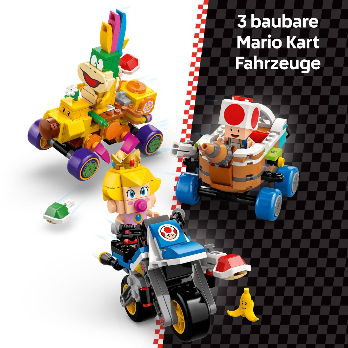 LEGO Super Mario: Mario Kart – Baby Peach & Grand Prix Building Toy Set, with 4 Nintendo Character Figures and 4 Vehicles Incl. Standard Bike, Gift for 8 Plus Year Old Boys, Girls and Gamers 72036
