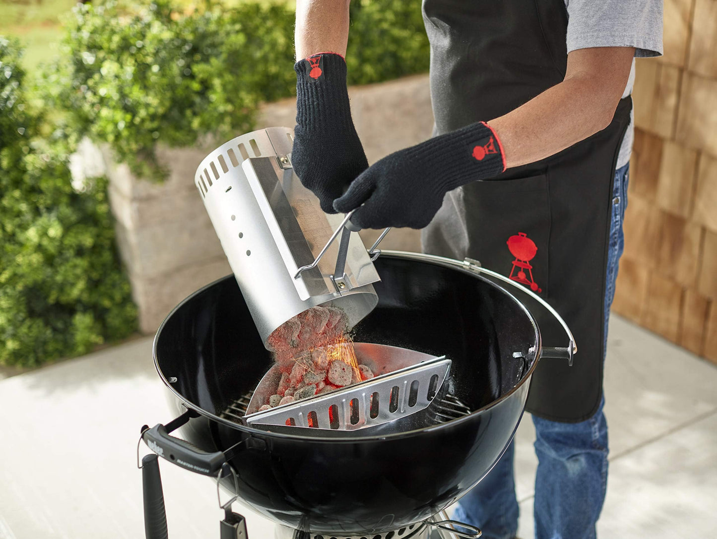 Weber chimney starter, Rapidfire Starter - Large (32cm height), compact grill lighter with two handles, for all charcoal grills from Ø 47cm, ignition aid for charcoal, briquettes - (7416) (pack of 2)