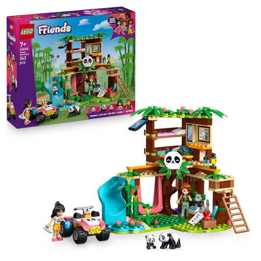 LEGO Friends Panda Care Station - Toy with Sanctuary - Animal Playset with Tree House, Quad, 2 Mini Dolls and 3 Panda Figures - Gift for Girls Ages 7 and Up - 42648