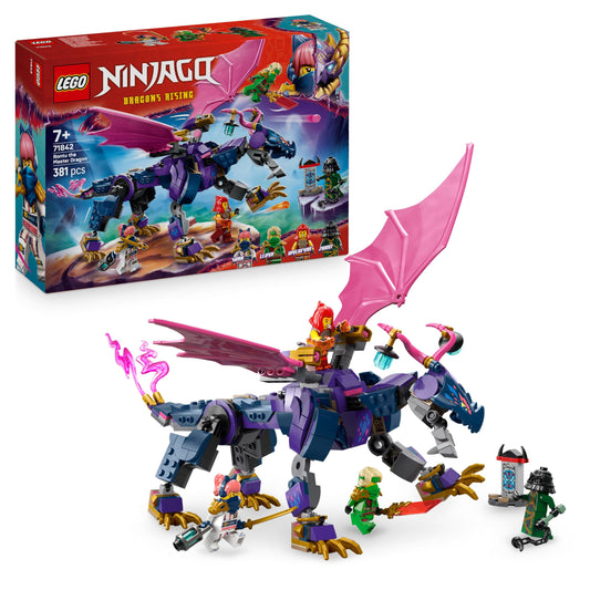 LEGO NINJAGO Rontu the Master Dragon - Movable dragon figure with shooters - 4 minifigures, including Lloyd, Sora & Wyldfyre - Ninja toy for children - Gift for boys aged 7 and up - 71842
