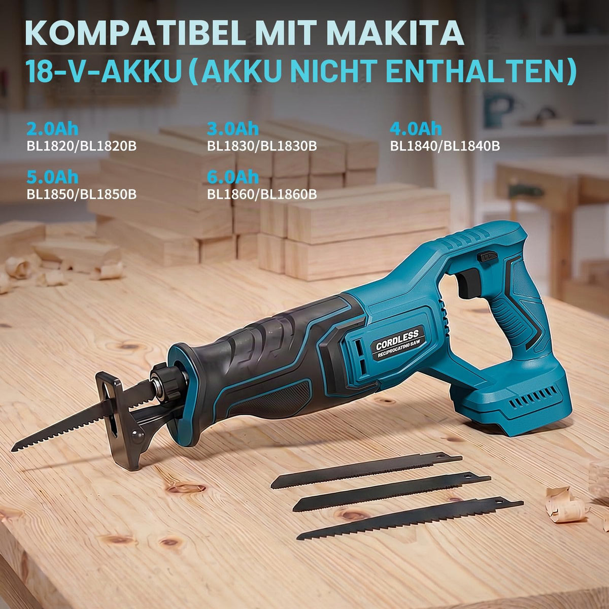 Feră reciprocă fără perii compatibilă cu acumulator Makita-18V (fără acumulator) - YYQH-RS18-MT