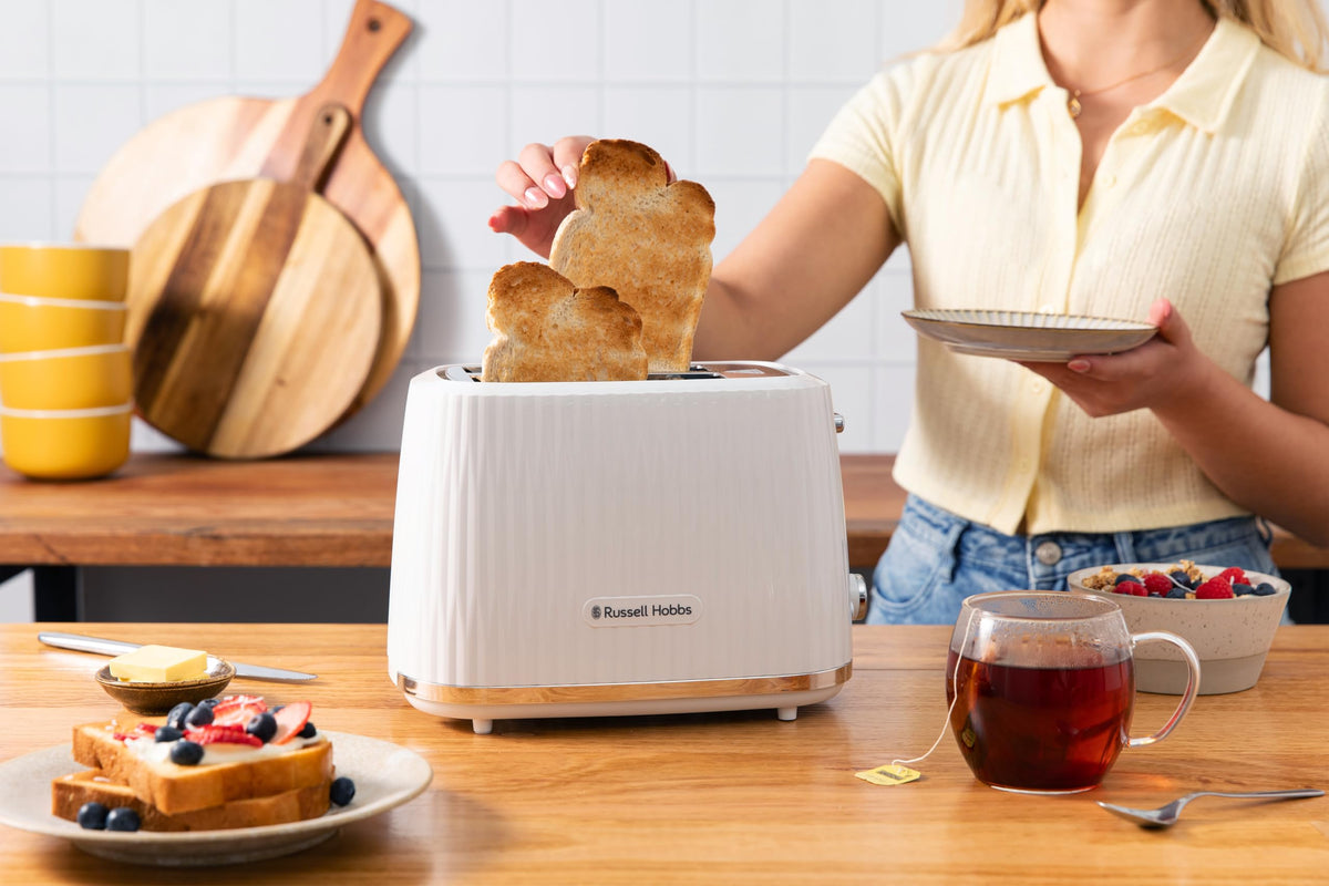 Russell Hobbs Toaster Eden White, 2-Slice, 6 Browning Levels, 27370-56