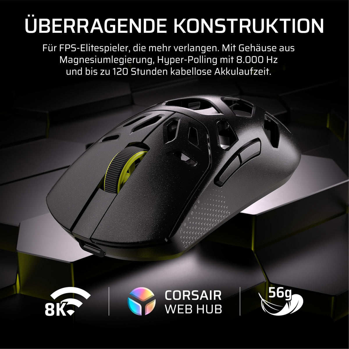 Corsair Sabre v2 PRO Wireless MG FPS Gaming Mouse - Black - CH-931G100-WW