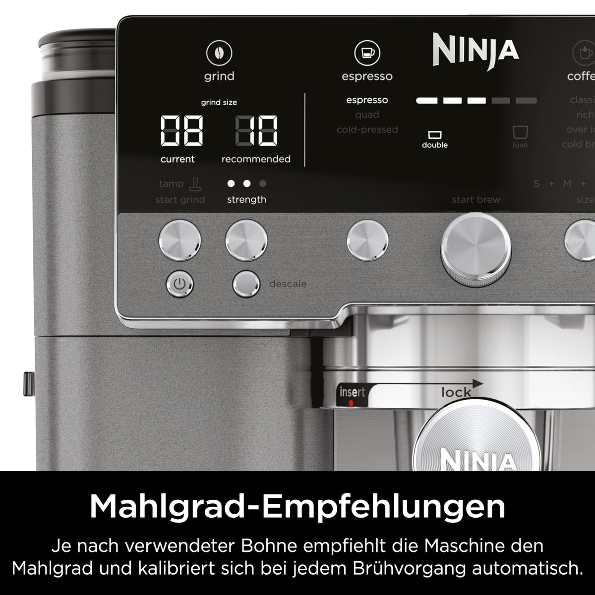 Ninja Luxe Premier 3-in-1 Cafetieră ES601EUGM, Gri-Metal, ES601EUGM