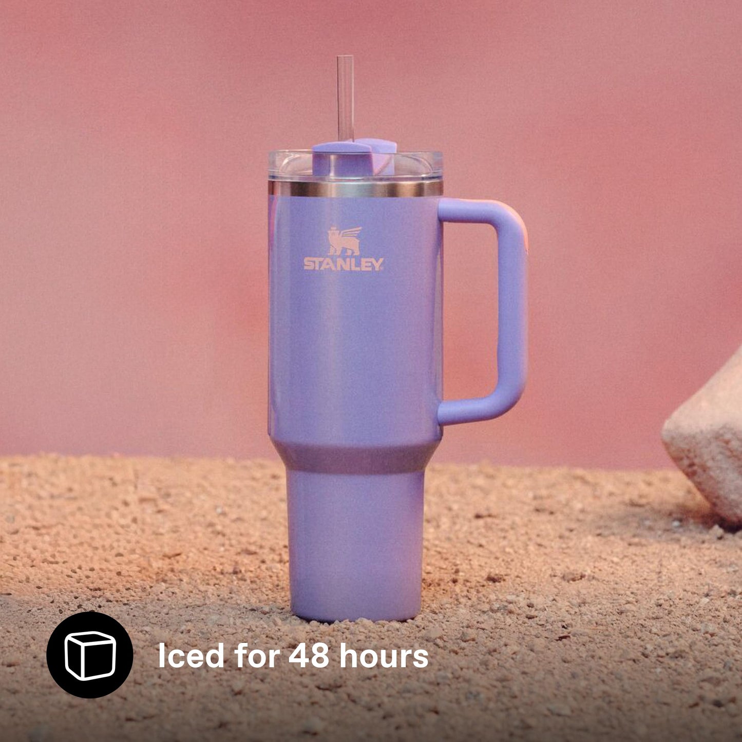 STANLEY 1913 Quencher H2.0 Flowstate Drinking Bottle with Straw 1.2L - Thermo Mug Cools for 11 Hours - 48 Hours Ice Cooled - Thermos Bottle BPA Free - Stainless Steel Drinking Cup - Periwinkle Shimmer - 100000115753
