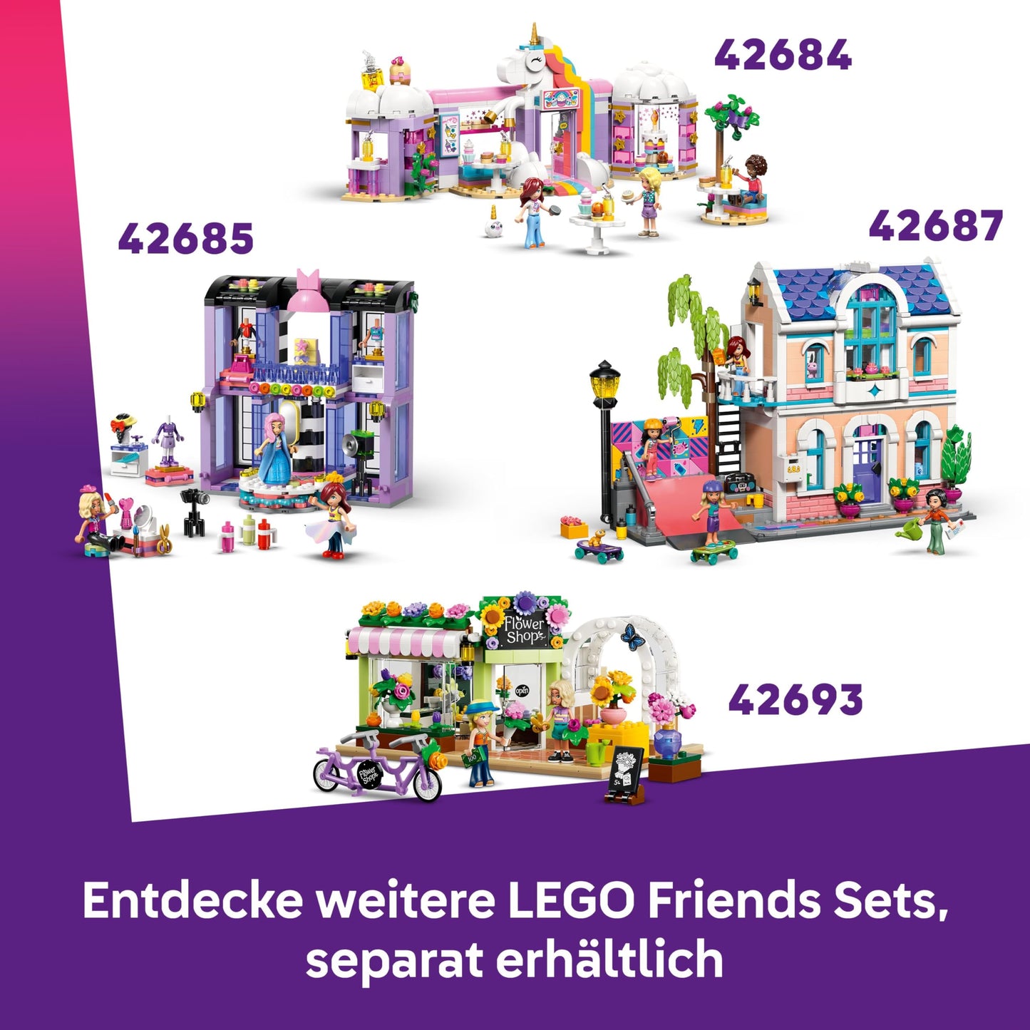 LEGO Friends Creative Dollhouse Suitcase - Travel Toy with 8 Room House, 2 Minifigures & Accessories - Children's Room Decoration - Gift Idea for Girls Ages 6 and Up - 42697
