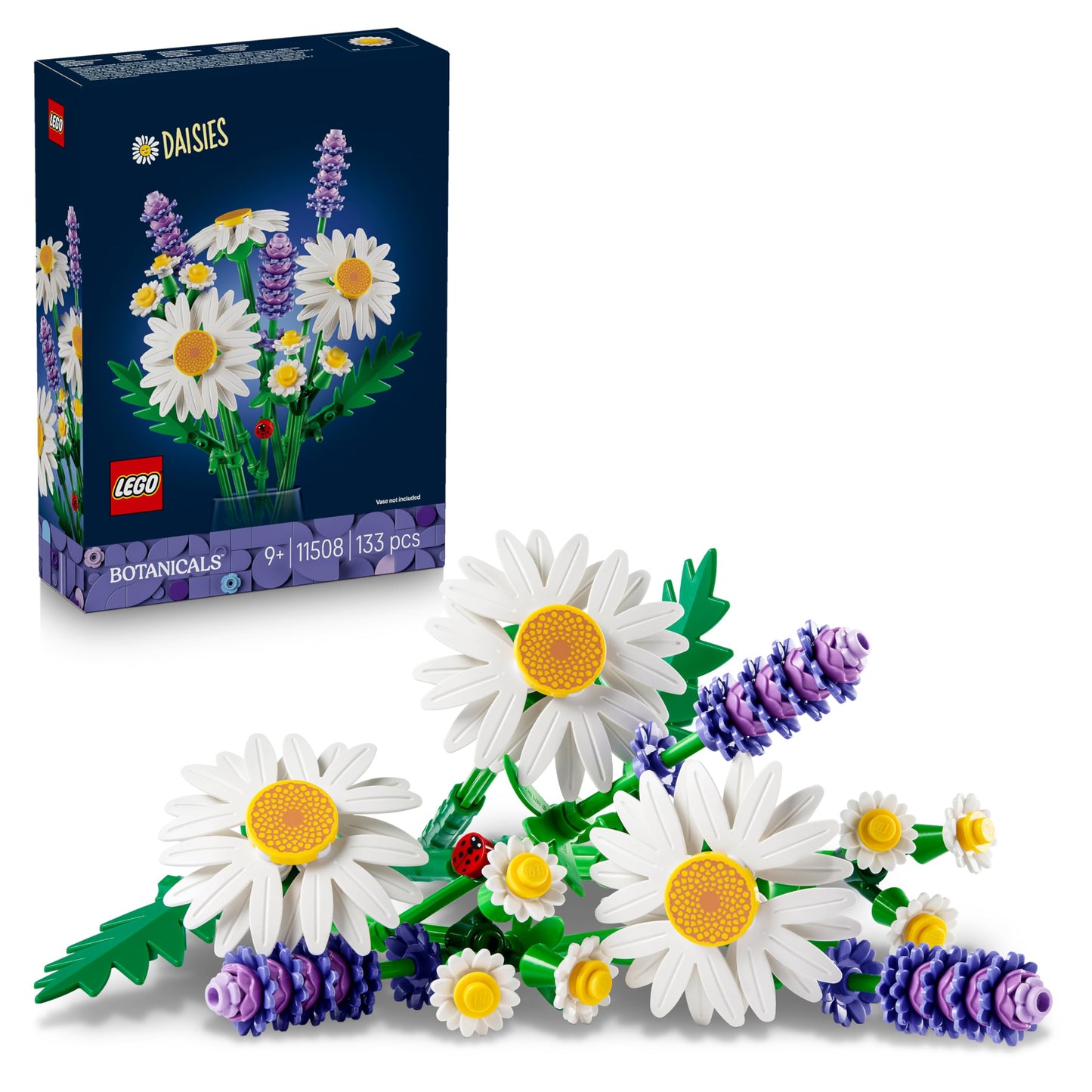 LEGO Botanicals Daisy - Bouquet of artificial flowers with daisies and lavender - DIY decoration for the children's room - birthday gift idea for girls aged 9 and over - 11508
