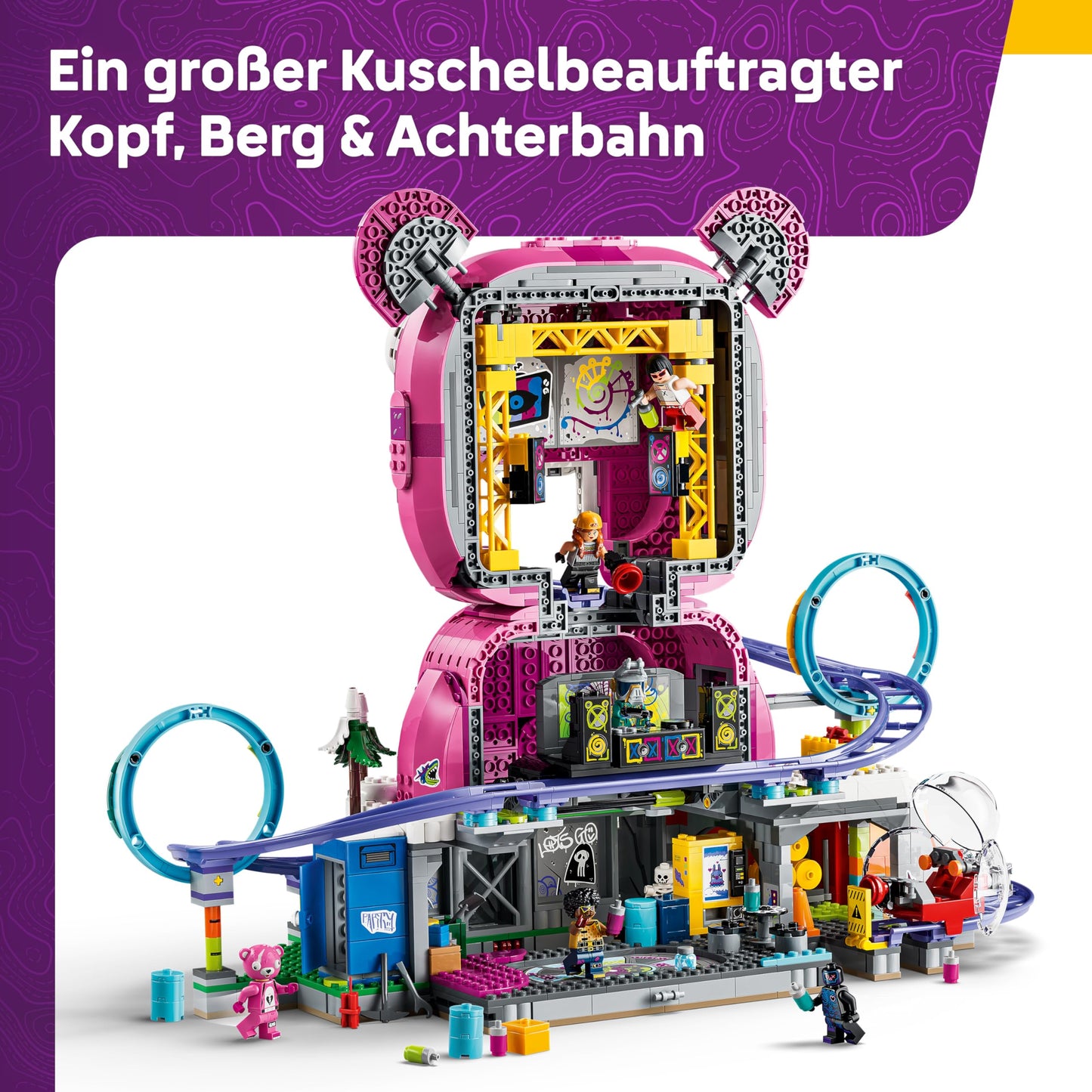 LEGO Fortnite Rave Cave - Interactive toy with theme park model and 6 minifigures - Room decoration for children - Gaming gift for boys, girls and teenagers aged 12 and up - 77082
