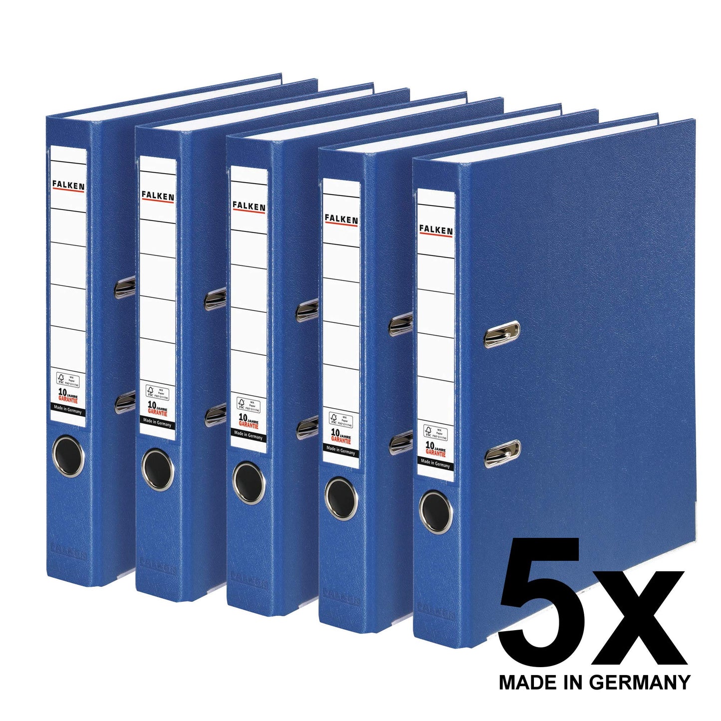 FALKEN 5x PP-Color plastic folder 5 cm narrow DIN A4 blue - 11372521