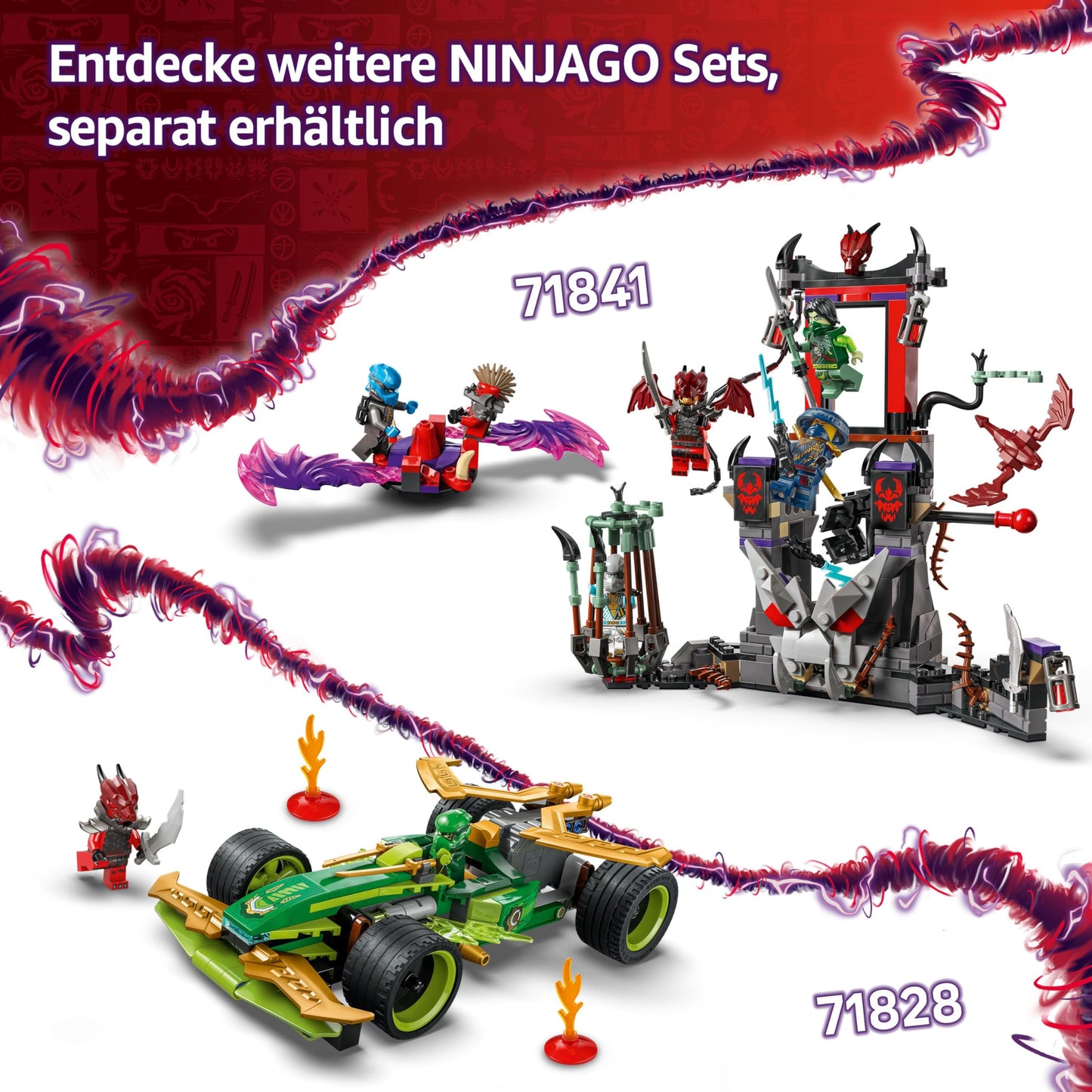 LEGO NINJAGO Dragon Spinjitzu Battle Pack with 2 minifigures - Ninja toy with spinner for boys and girls aged 6 and up - Gift idea for fans of the TV series Rise of the Dragons 71826