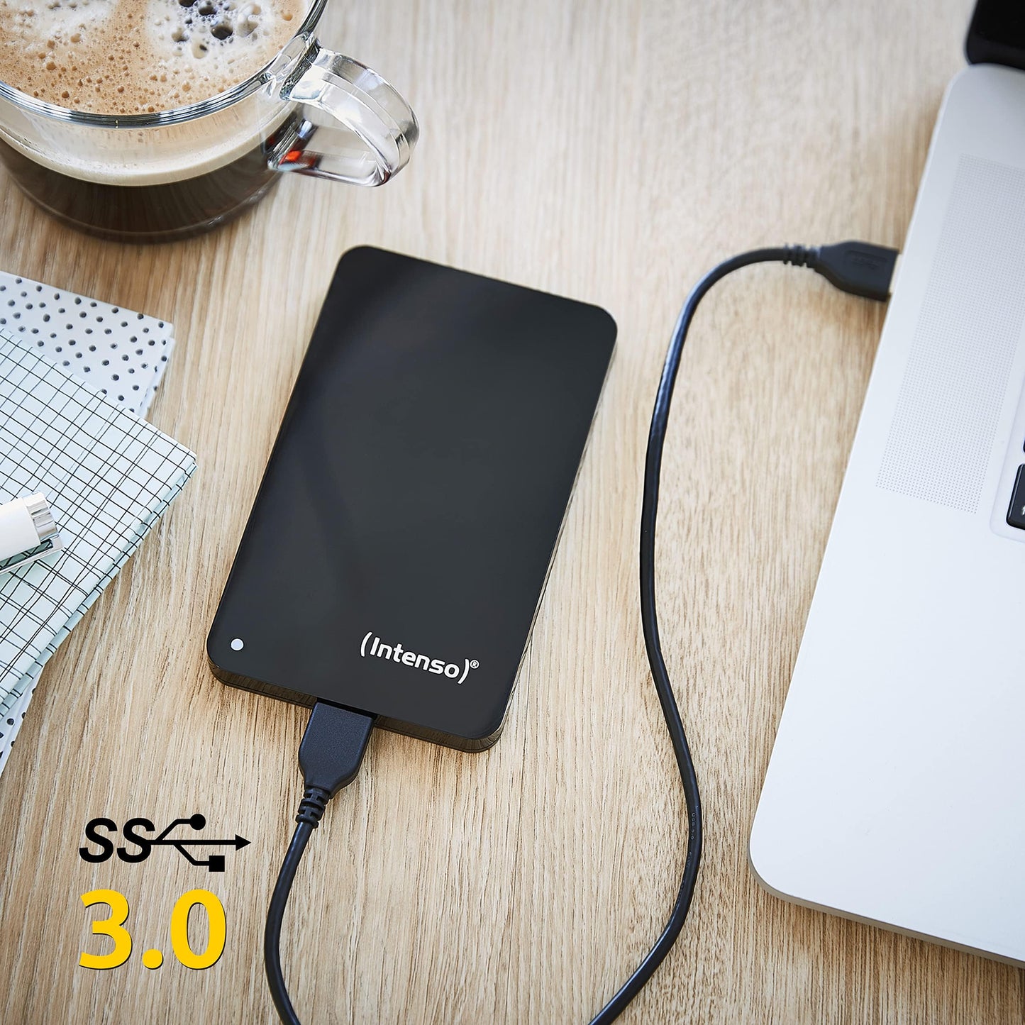 Intenso Memory Case 500 GB external hard drive (6.35 cm (2.5 inch) 5400 rpm, 8 MB cache, USB 3.0) black, 6021530 - BPSCS25407-6021530