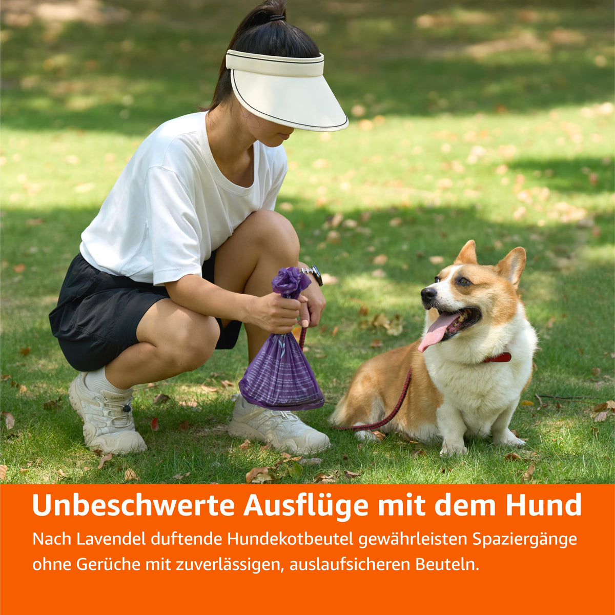 Amazon Basics Pungi pentru excremente de câine Lavandă, 900 pungi, pachet de 60 - 100360-LA-APL