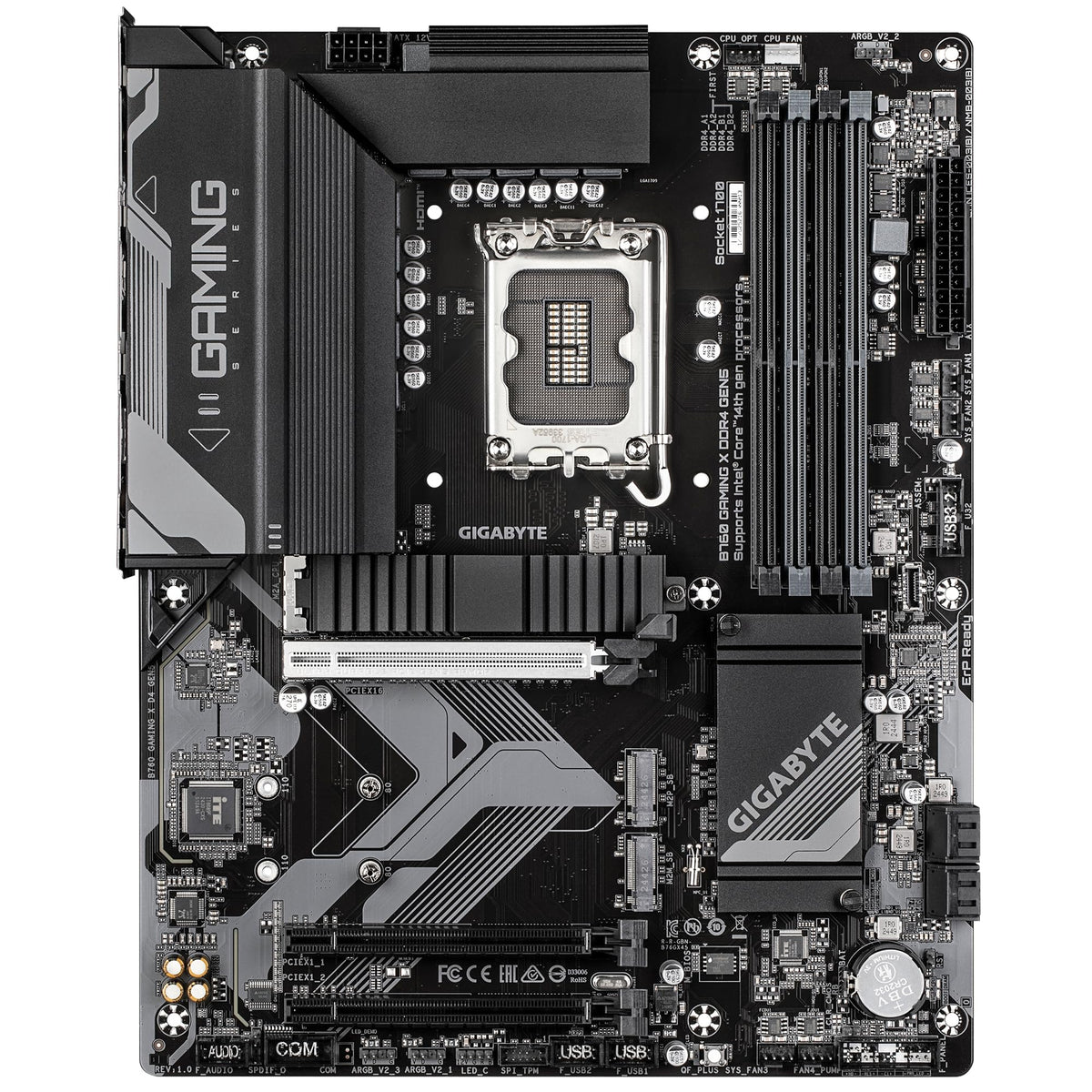 Placa de bază GIGABYTE B760 Gaming X DDR4 GEN5 – Suportă procesoare Intel Core de generația a 14-a, VRM cu 8+1+1 faze, până la 5333 MHz DDR4 (OC), 3xPCIe 4.0 M.2, LAN 2.5GbE, USB 3.2 Gen 2