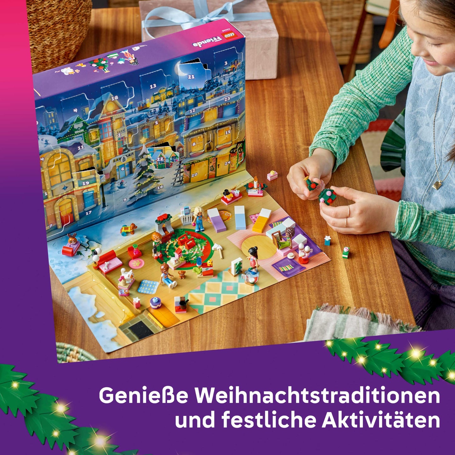 LEGO Friends Advent Calendar 2025 - Christmas toy with 24 surprises including 5 minifigures, 5 animal figures and lots of accessories - children's gift for girls and boys aged 6 and over - 42668