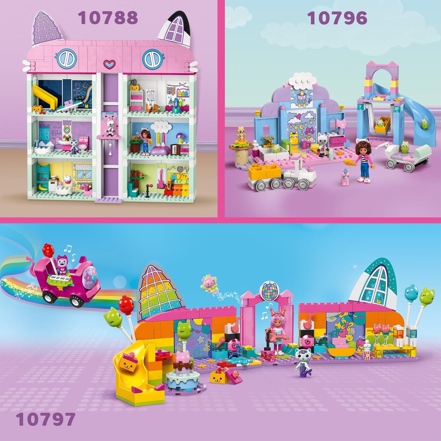 LEGO Gabby's Dollhouse Gabby's Party Room Disco Playset for Kids, DJ Entertainment Toy with Slide, Animal Figures and Accessories, Creative Role Play Gift for 4 Plus Year Old Girls & Boys 10797