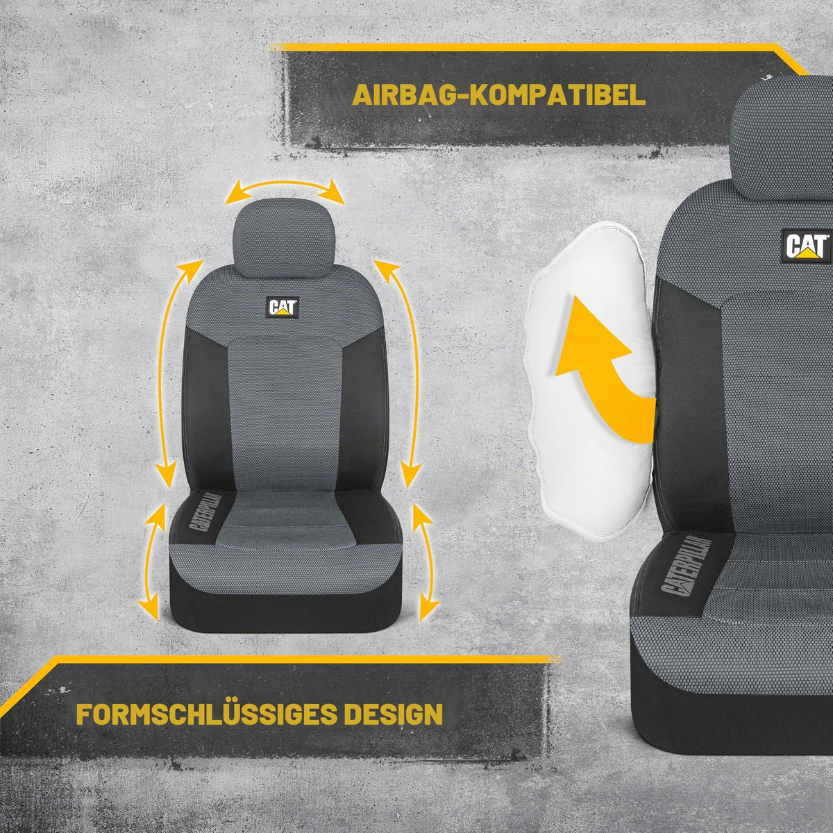 CAT® MeshFlex Car Seat Covers for Cars, Trucks, and SUVs (2-Piece Set) - Gray  
 Car seat covers for front seats, truck seat protectors with comfortable mesh back, car interior covers, 12.13 x 10.98 x 6.14 inches - CASC-2284-GR