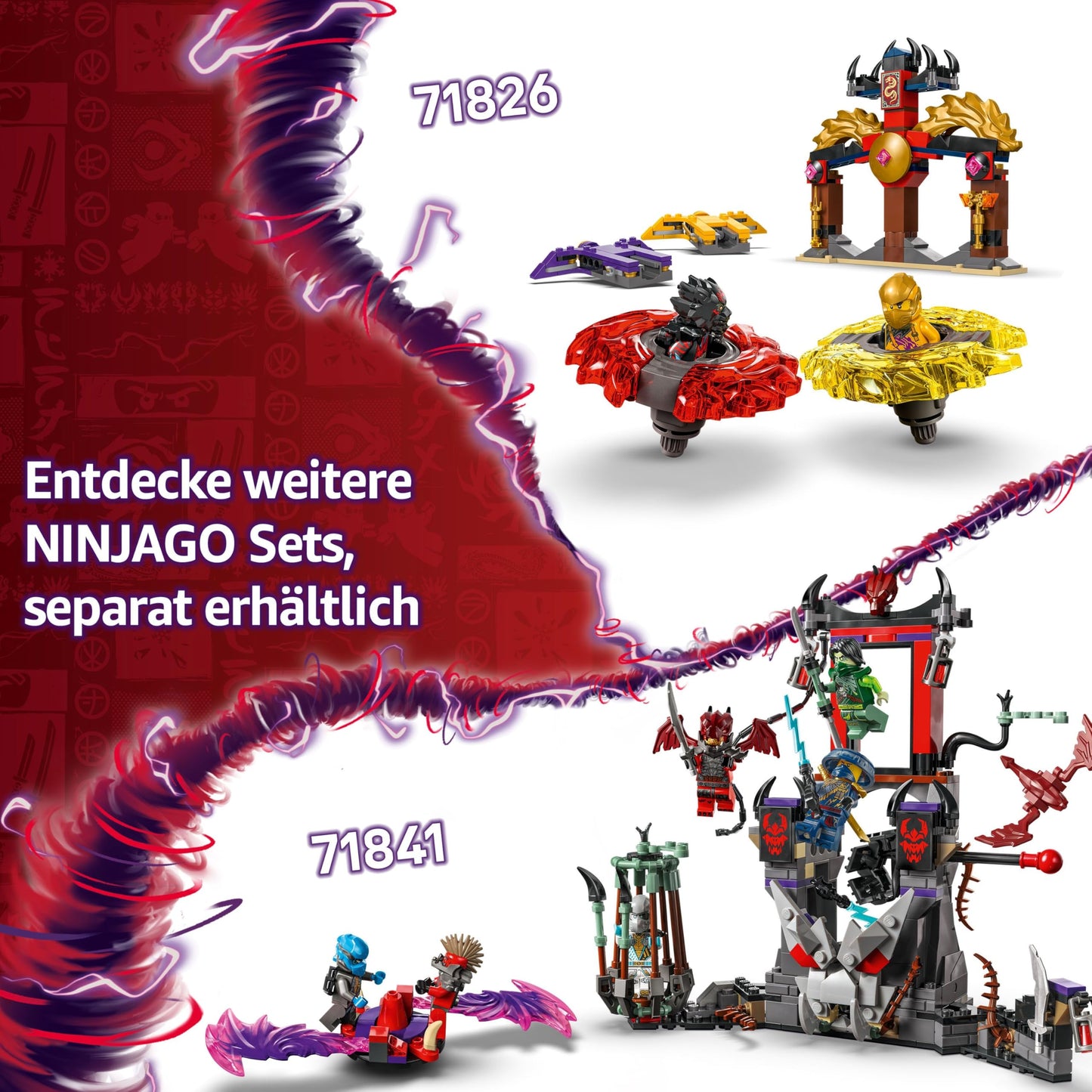 LEGO NINJAGO Lloyd's action car - car building toy with 2 minifigures for role play, buildable toy car for children - gift for boys and girls aged 7 and over 71828
