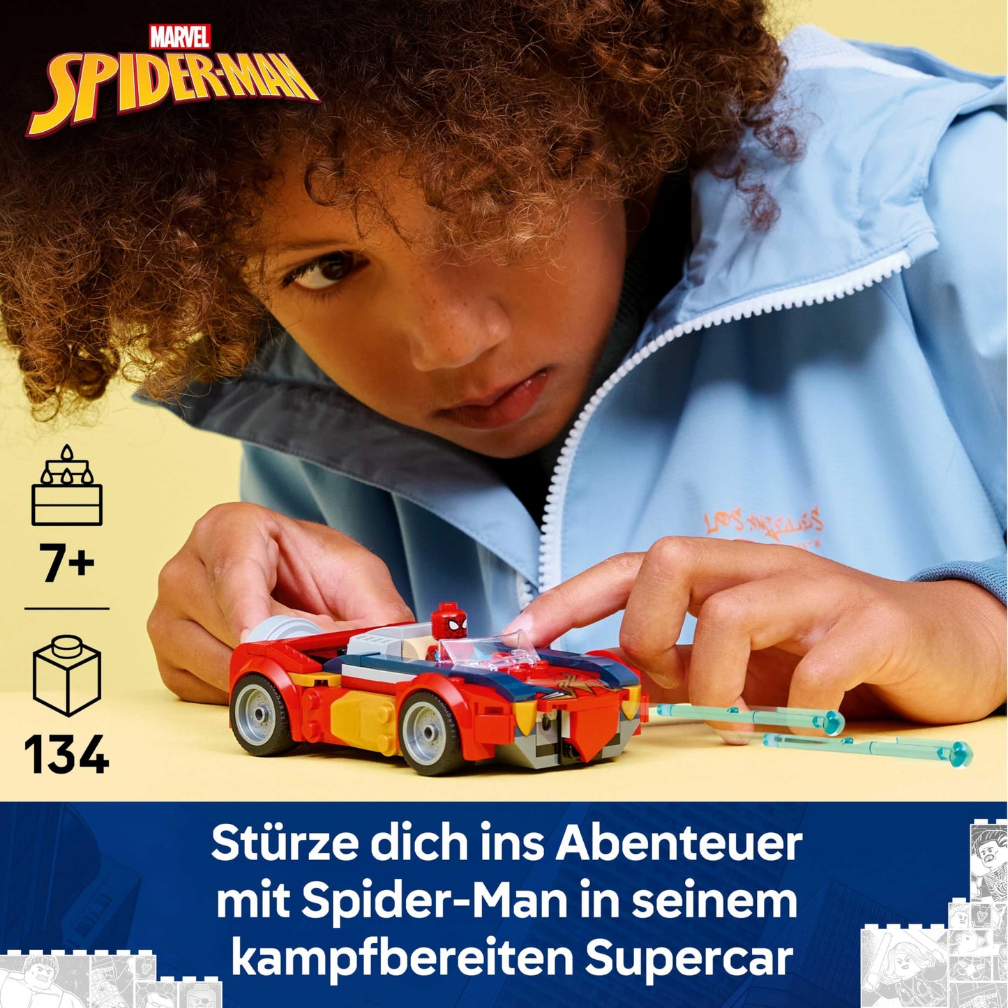 LEGO | Marvel Spider-Man Car vs. Venomized Wolverine - Superhero toy with toy car - Construction toy with 2 minifigures and 2 shooters - Gift for boys aged 7 and up - 76336
