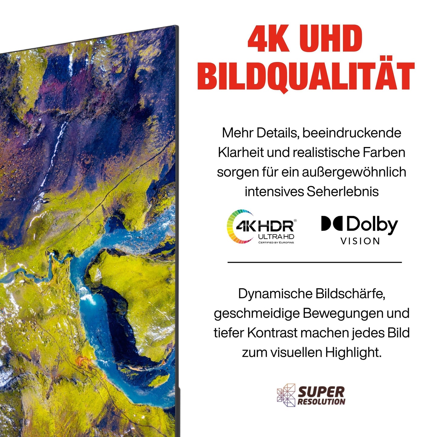 TELEFUNKEN D65Q920B2CW QLED TV 65 inch Smart TV VIDAA 4K UHD, Dolby Vision HDR TV, Dolby Atmos, triple tuner and 6 months of HD+ incl., QLED TV (2026)