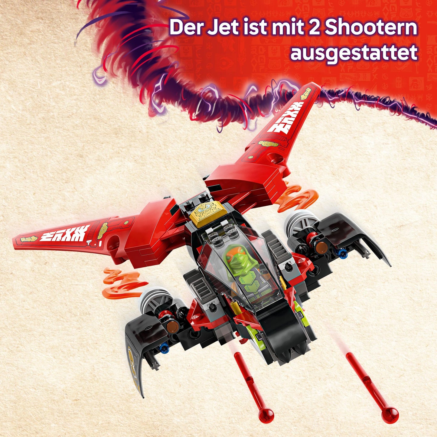 LEGO NINJAGO Ninja Action Speedster - 3-in-1 toy with 2 ninja bikes, 1 jet and 6 minifigures, including Kai and Frak - Rise of the Dragons Gift for boys aged 8 and up - 71844