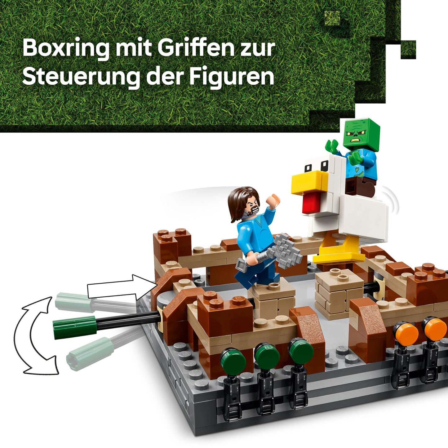 LEGO Minecraft forest estate with boxing ring - interactive gaming toy - baby zombie, Steve, Garret and Henry minifigures - gamer gift for boys, girls and video game fans aged 10 and over - 21272