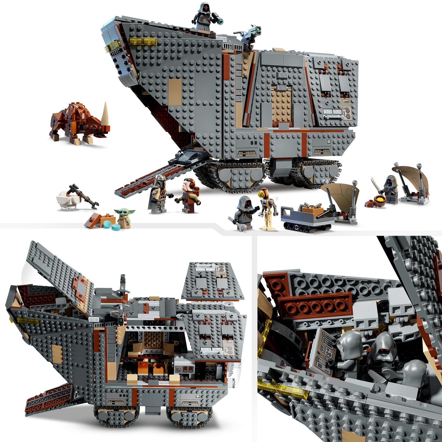 LEGO Star Wars 75453 Offworld Sandcrawler and Mudhorn - model kit with Grogu figure & 5 minifigures, including The Mandalorian - birthday gift for teenage boys aged 14 and over & film fans