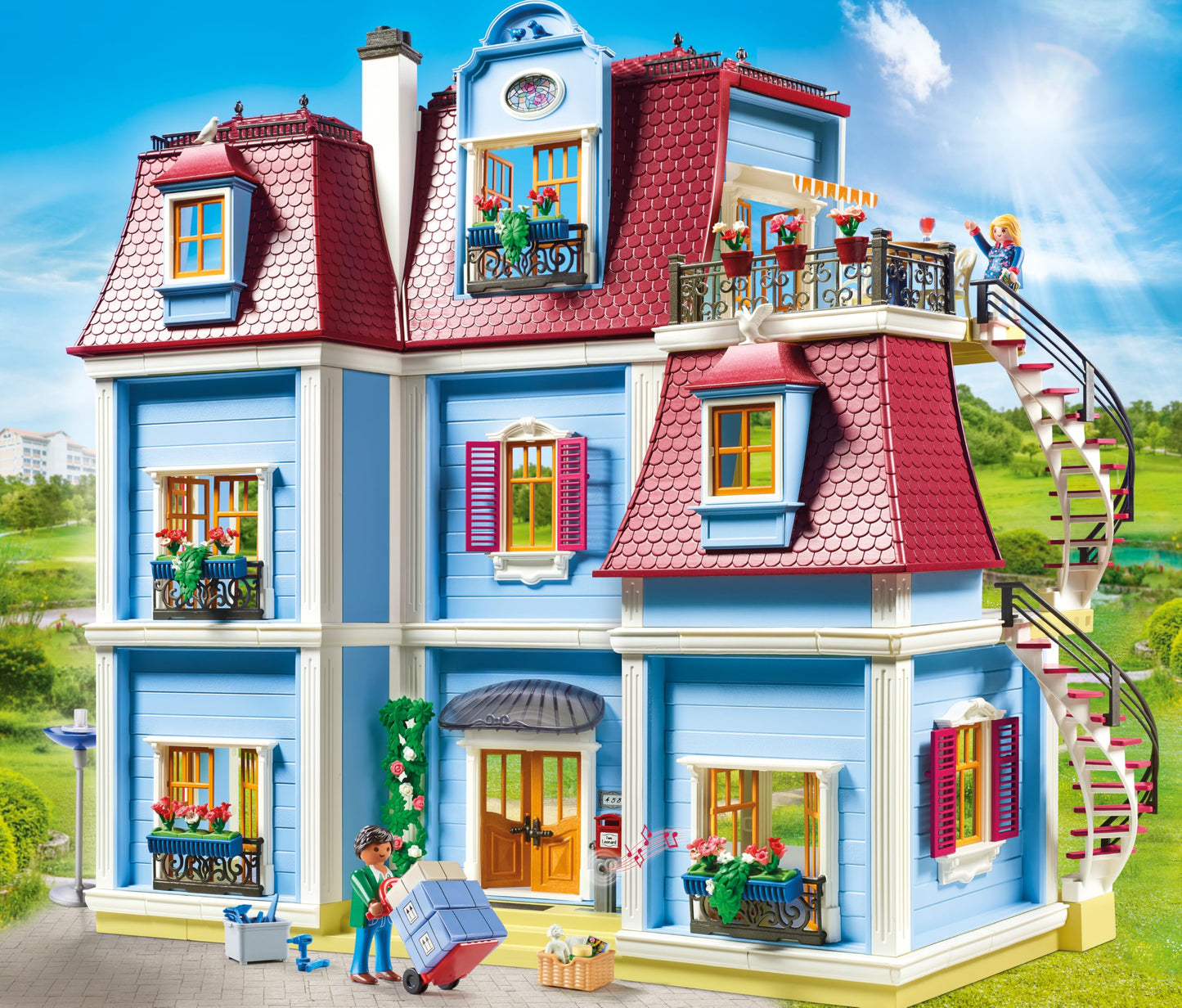 PLAYMOBIL Dollhouse 70205 My Big Dollhouse, With Functional Doorbell, Ages 4+