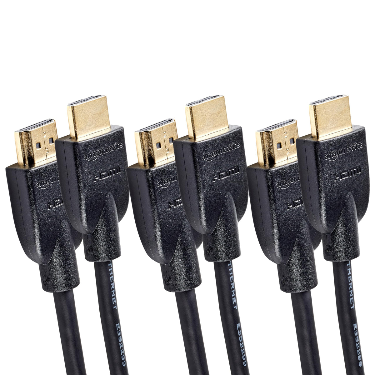 Amazon Basics 4K-HDMI Cable, 1.8 m, 18 Gbit/s Highspeed with Ethernet, 4K@60Hz, 3 pieces, 2160p, Black - SSD0_3