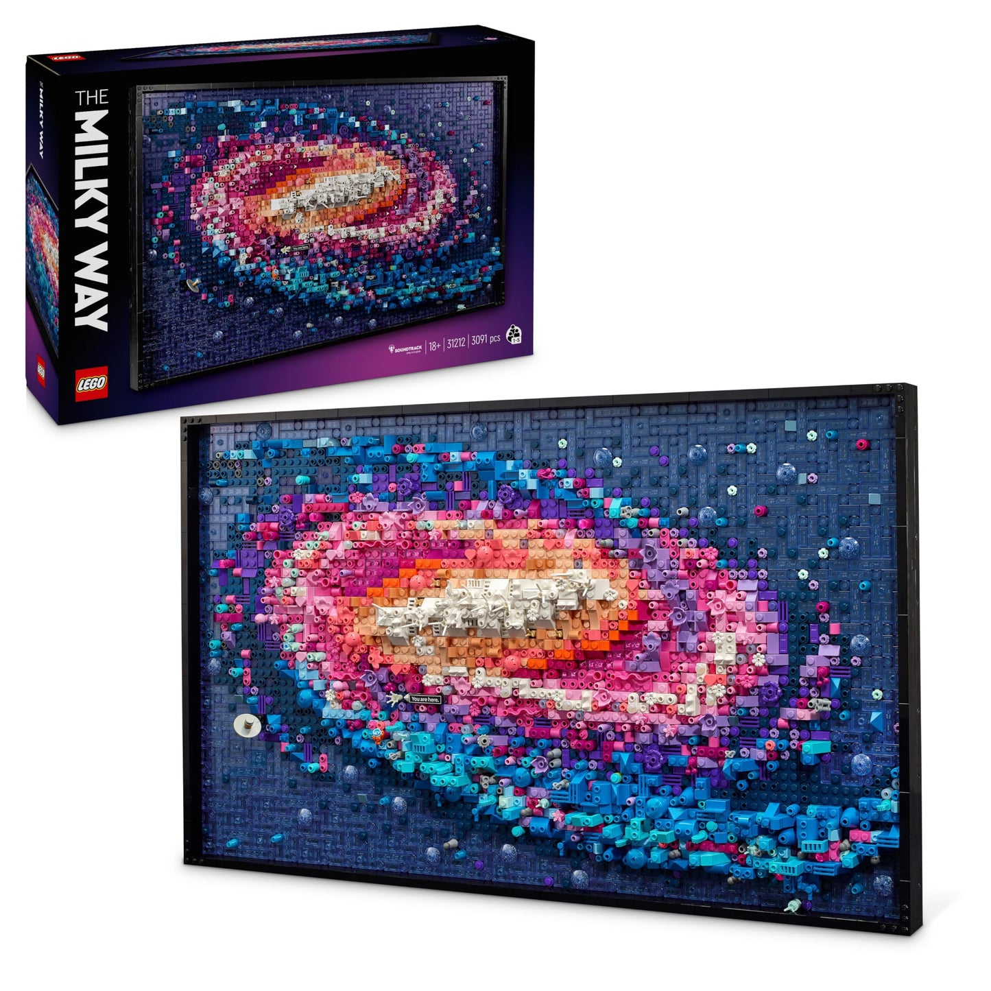 LEGO Art The Milky Way Galaxy Wall Decor Gift for Space and Astronomy Fans Building Set for Adults Creative Activity Solar System and Constellations Wall Art for Living Room 31212