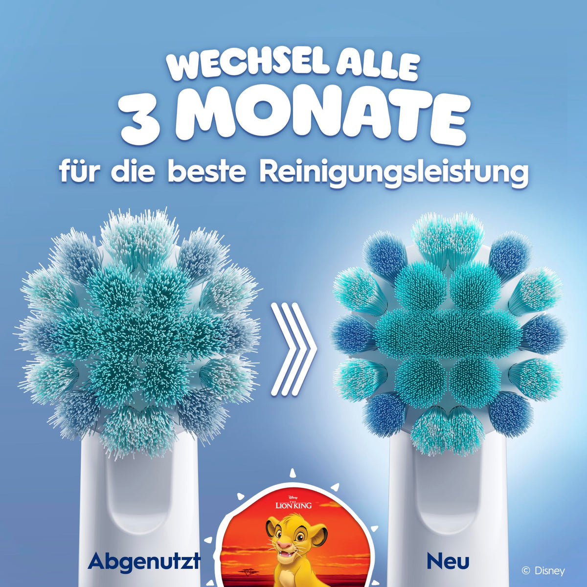 Oral-B perii de schimb Pro Kids 3+ Disney Regele Leu, Alb, 8 bucăți - 8006530035835