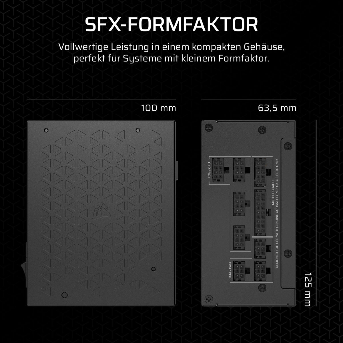 CORSAIR SF750 (2024) Sursă de alimentare ATX complet modulară, silențioasă, 80 PLUS Platinum – Compatibilă cu ATX 3.1 – Capabilă PCIe 5.1 – Suport SFX-to-ATX inclus – Negru - CP-9020284-EU