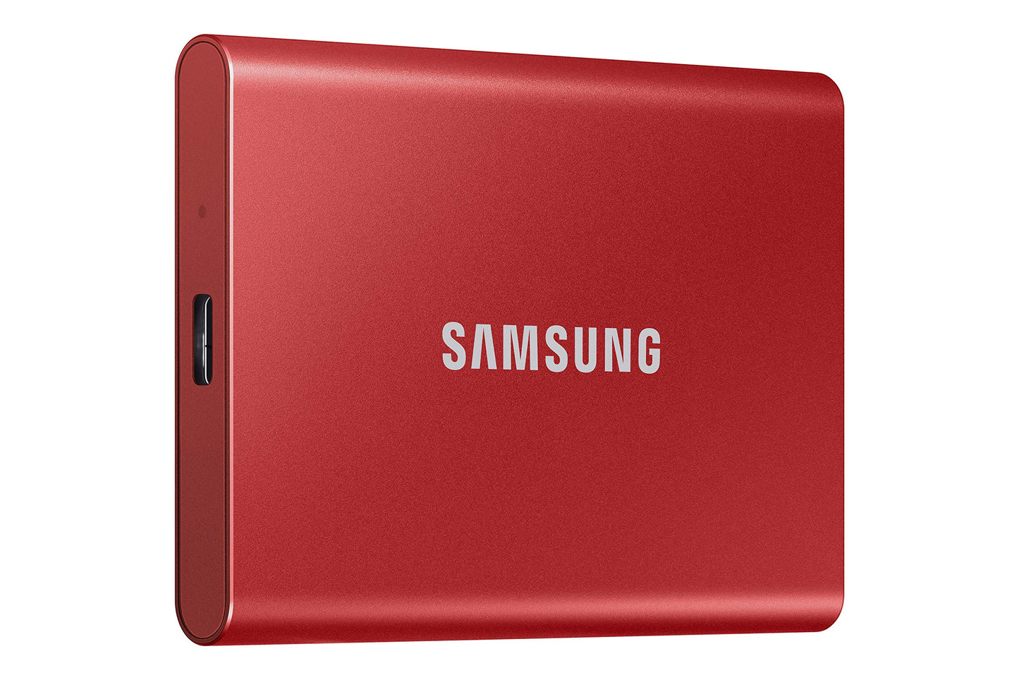 Samsung Portable SSD T7, 500 GB, USB 3.2 Gen.2, 1,050 MB/s Read, 1,000 MB/s Write, External SSD Hard Drive for Mac, PC, Smartphone and Game Console, Red, MU-PC500R/WW