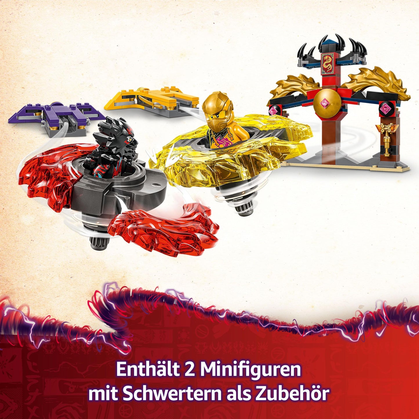 LEGO NINJAGO Dragon Spinjitzu Battle Pack with 2 minifigures - Ninja toy with spinner for boys and girls aged 6 and up - Gift idea for fans of the TV series Rise of the Dragons 71826
