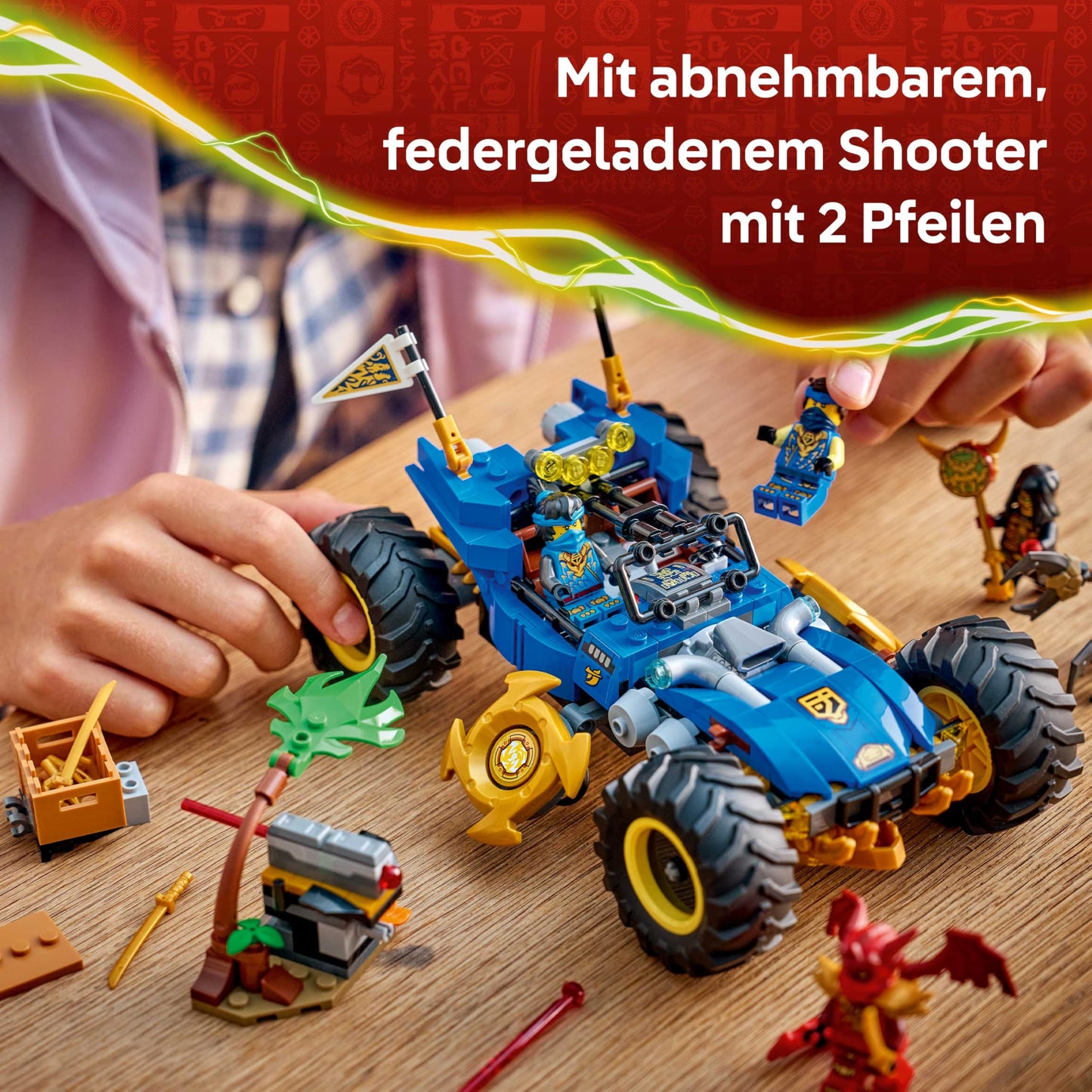 LEGO NINJAGO 2in1 Jay's Transformation Speedster - Ninja Truck with 5 minifigures, including Kai and NYA, as well as shuriken and swords - Creative gift for boys aged 8 and up and fans - 71856