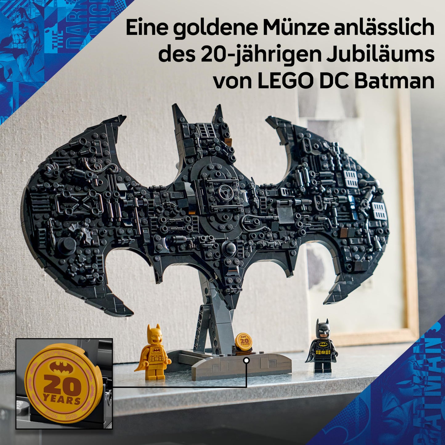 LEGO DC Batman: Batman Logo - Superhero toy with minifigures - Creative model building for boys and girls - DIY decoration for children's rooms - Gift for fans aged 12 and over - 76330