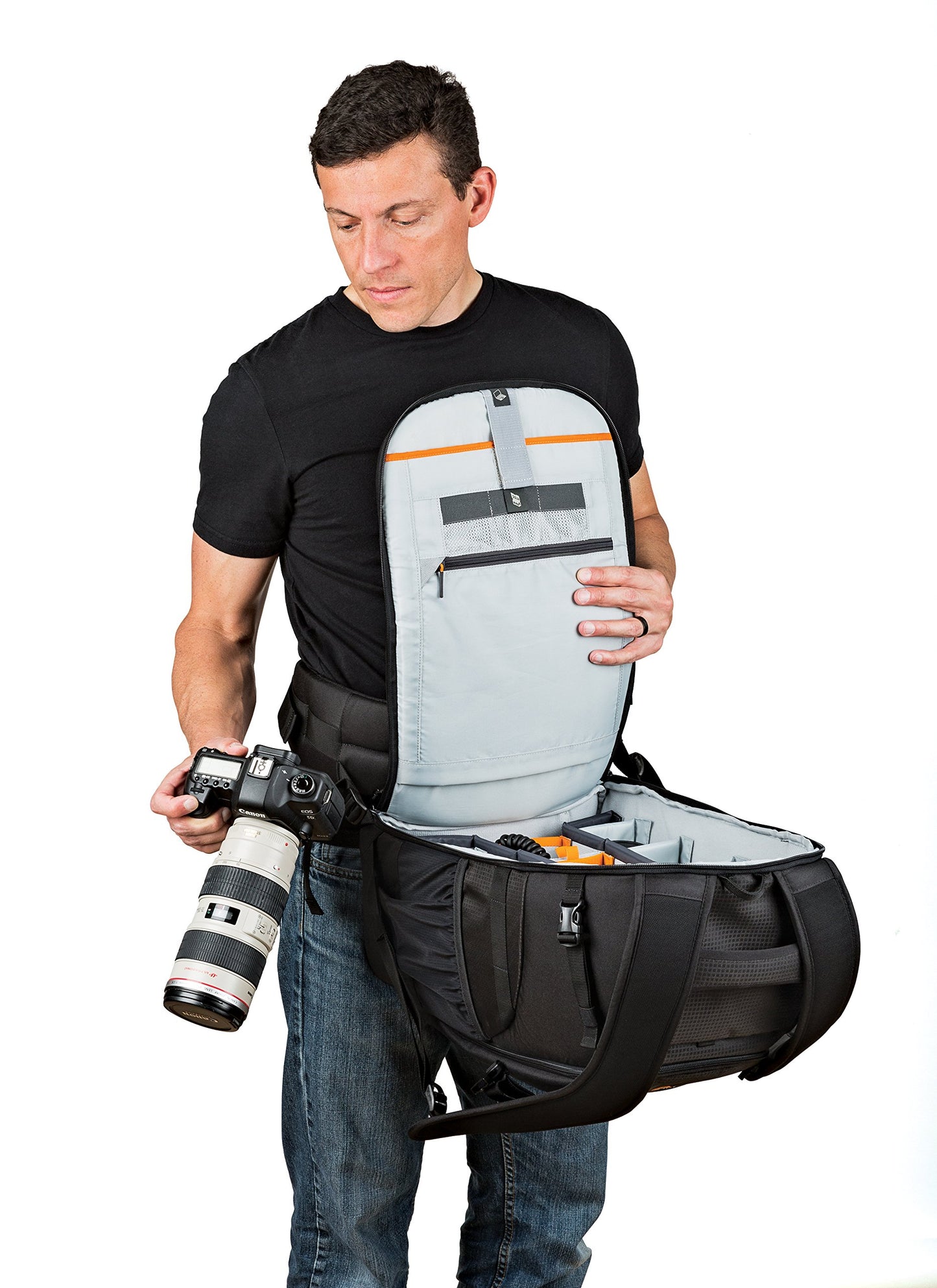 Lowepro Flipside 500 AW II Camera Backpack Fits Mirrorless Cameras Compact Drones DSLR with Lens Additional Lenses Black LP37131-PWW