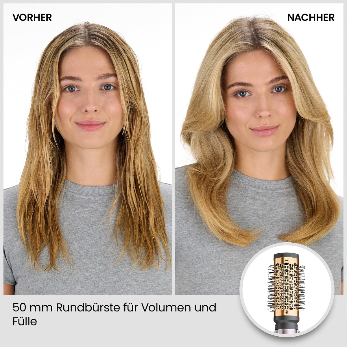 BaByliss Air Style 1000 – All-in-One Hot Air Brush, Volumizer, Straightening Brush, and Curling Iron, Ion Technology for Anti-Frizz, 4 Attachments, Copper/Grey, AS136E