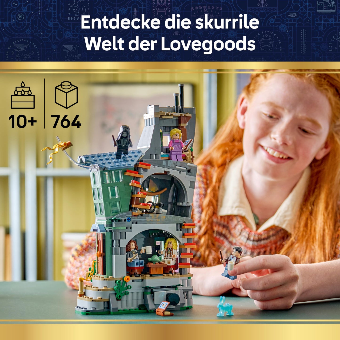 LEGO Harry Potter Luna Lovegoods House - model building with light brick and 5 minifigures - construction kit DIY decoration for the bedroom - creative gift for girls, boys and fans aged 10 and over - 76467