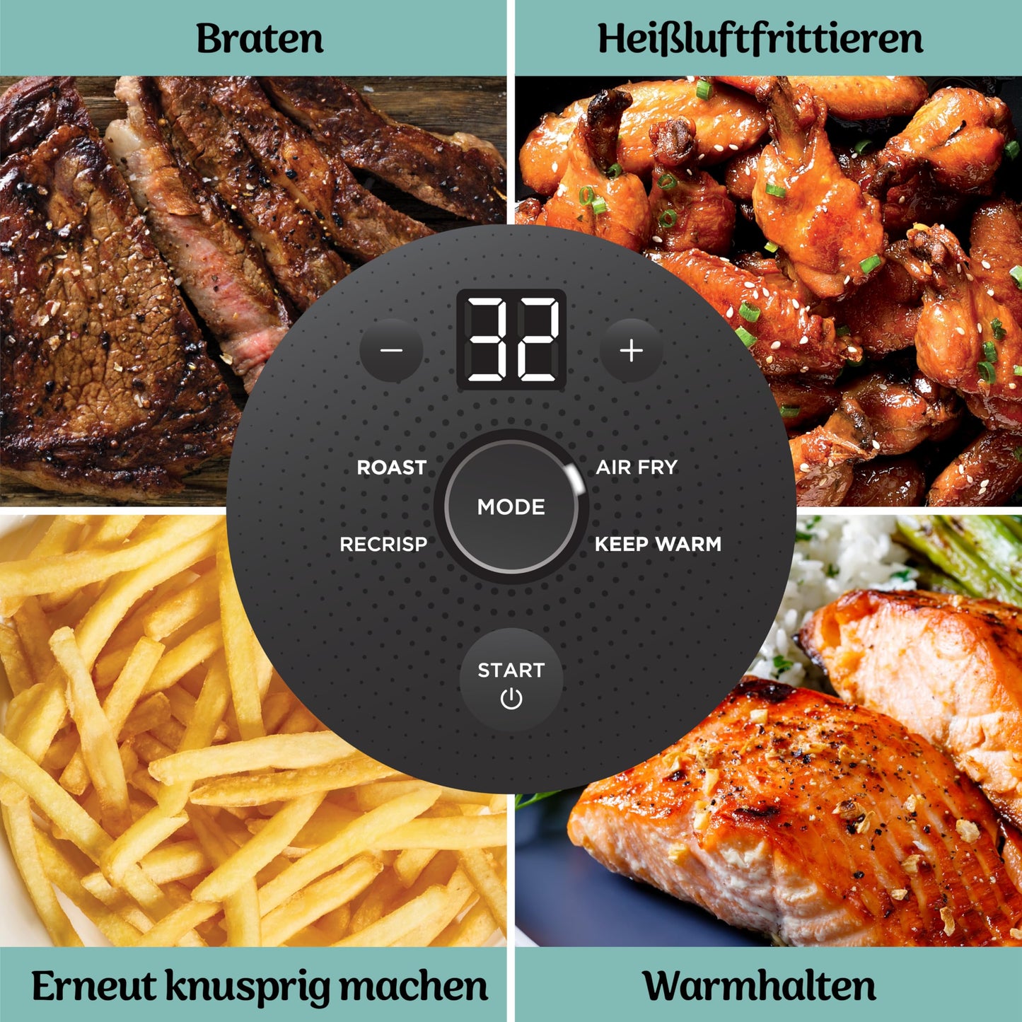 Ninja CRISPi Portable Air Fryer Hot Air Fryer, 3.8L, 4-in-1: Air Frying, Roasting, Keeping Warm, Recrisp, Compact, 6 Servings, 2 Removable Glass Containers & Lids, 1700W, Gray FN101EUGY