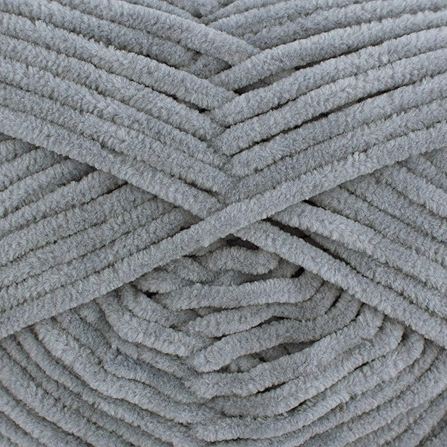 Gründl Wolle Funny uni - soft chenille wool for crocheting - cuddly and skin-friendly - 100% polyester - 10 balls 100 g / 120 m - needle size 5-6, light gray - 3442-07