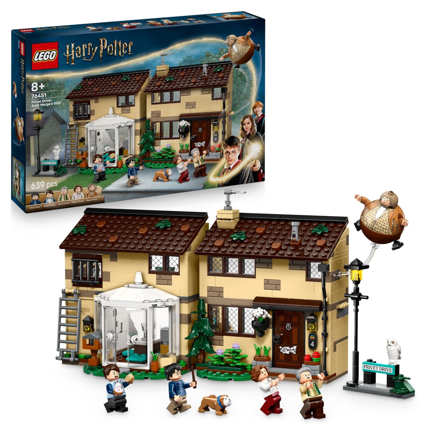 LEGO Harry Potter Privet Drive: Aunt Magda's Visit - Playhouse with interior design, 5 minifigures & Aunt Magda figure - The Prisoner of Azkaban - Gift for boys and girls aged 8 and up 76451