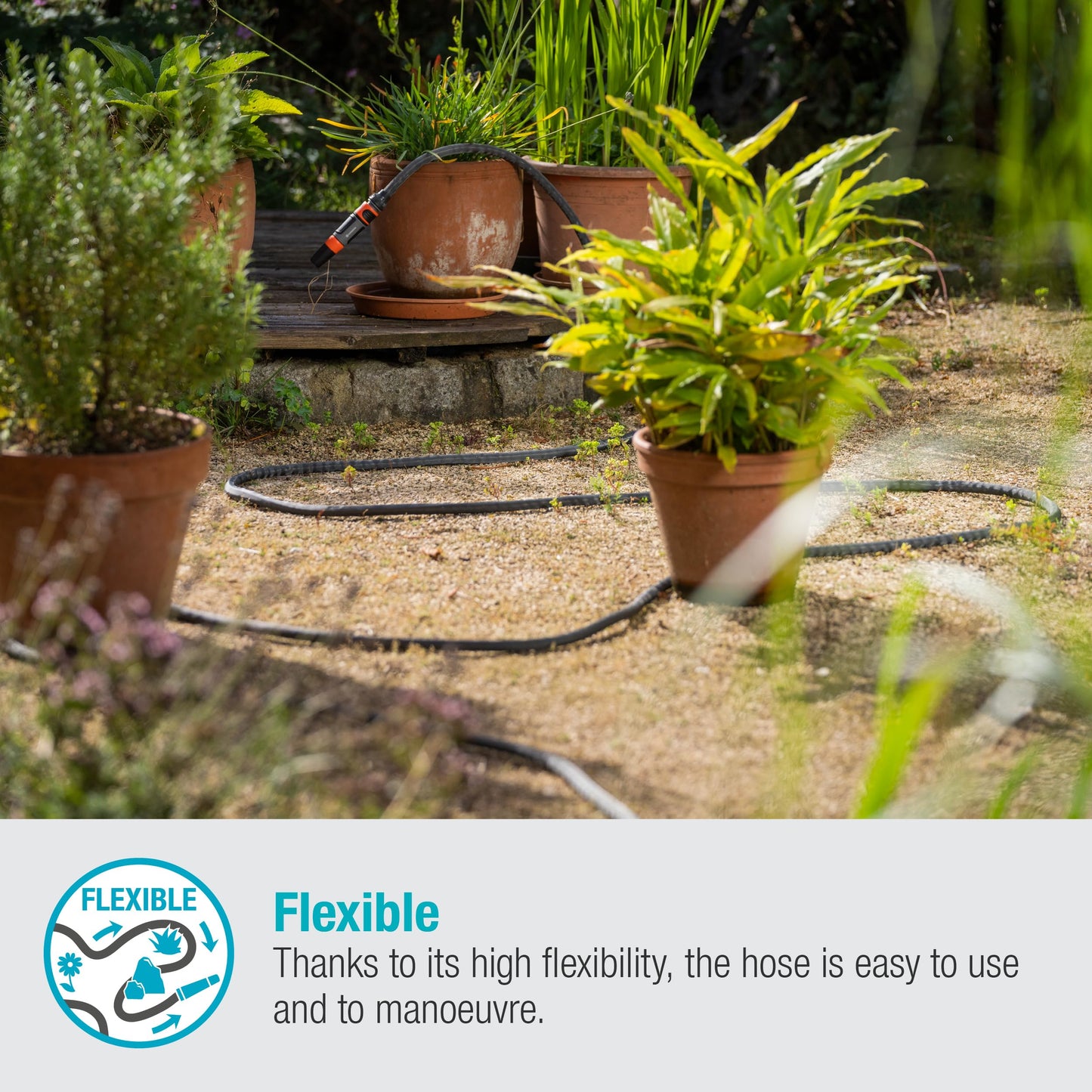 Gardena Liano Life textile hose 1/2 inch, 15m set: highly flexible garden hose made of textile fabric, with PVC inner hose, no kinking, lightweight, weather-resistant (18445-20)
